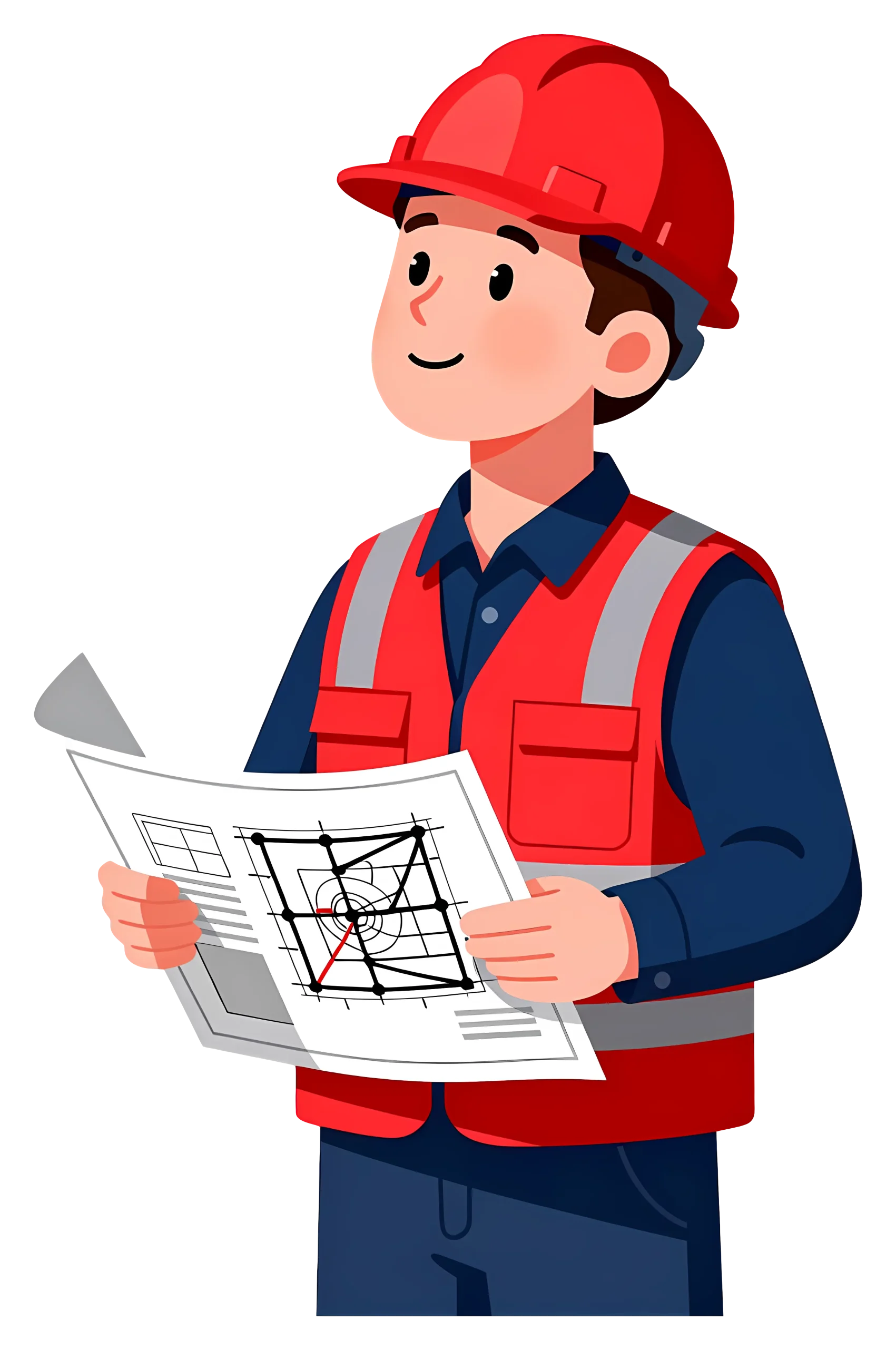 Kỹ sư xây dựng cầm bản vẽ
